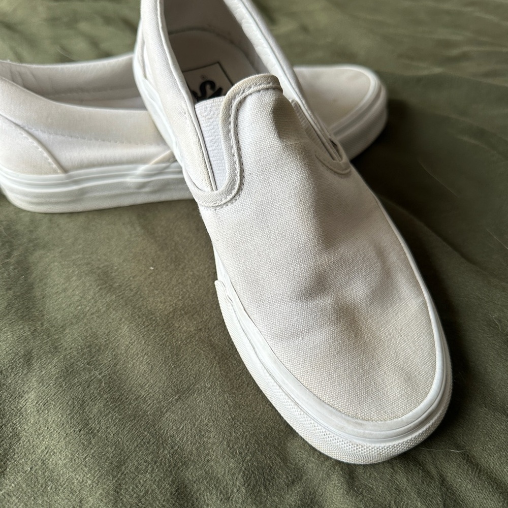 Classic White VANS Slip-On Canvas Shoes